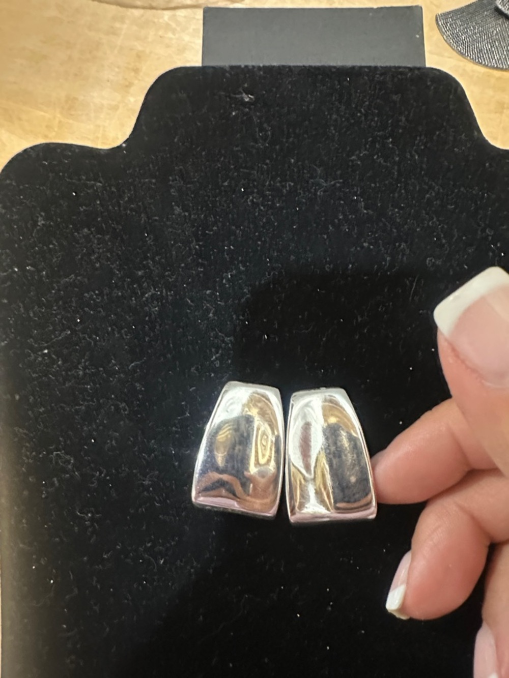 Sterling Silver Wide Dome Clip-On Earrings - Silver - Picture 2 of 3